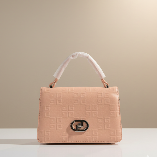 Textured Finish Top-Handle Shoulder Bag (CR-095)