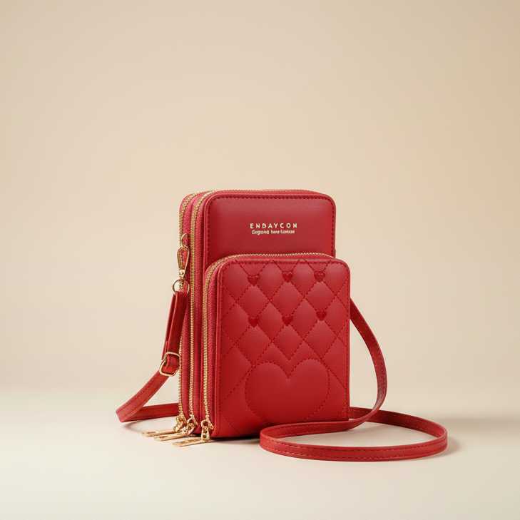Quilted Zip Crossbody Wallet Bag (CR-072)