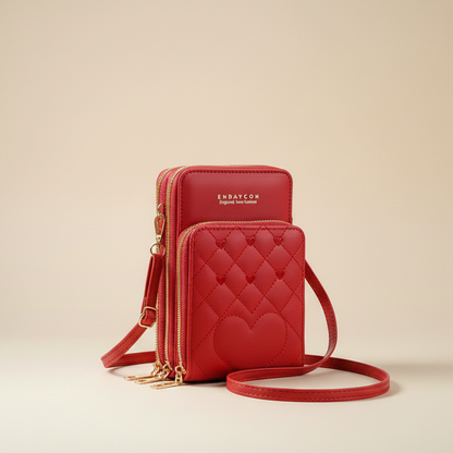 Quilted Zip Crossbody Wallet Bag (CR-072)