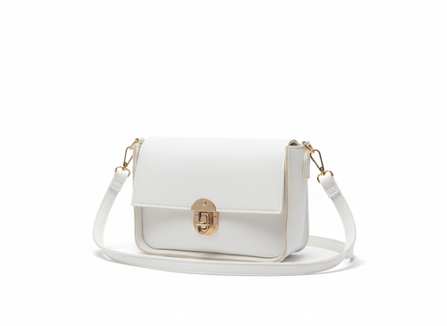 Elegant White Luxe Crossbody Bag (ZTS-CR075)