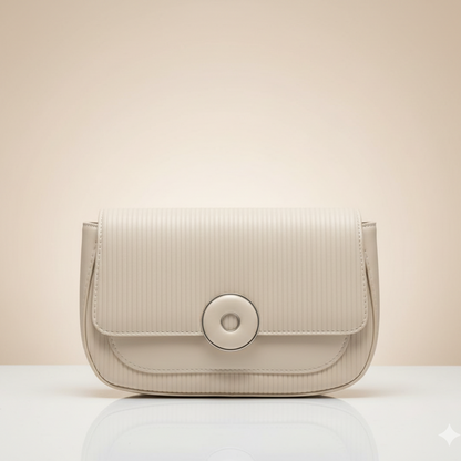 Classic Ribbed Leather Shoulder Bag (CR-044)