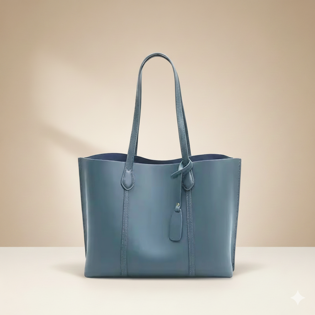 Minimalist Caramel Vegan Leather Tote Bag (CR-057)