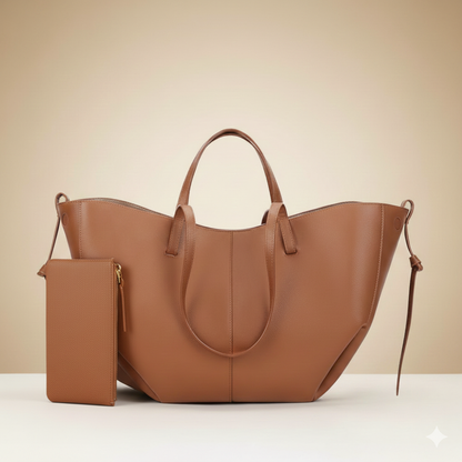 Classic Curved Tote Bag with Matching Wallet (CR-048)