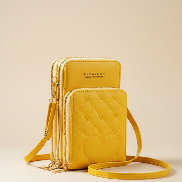 Quilted Zip Crossbody Wallet Bag (CR-072)