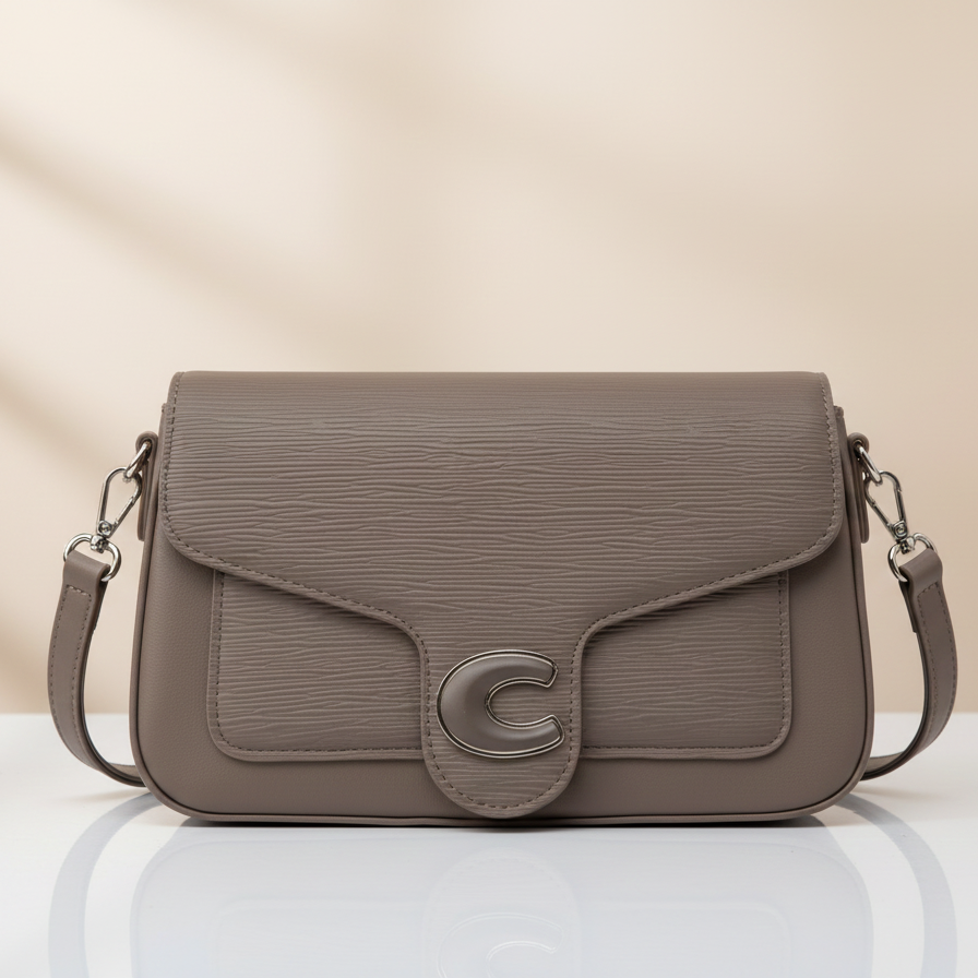 Luxury Textured Flap Crossbody Bag (CR-102)