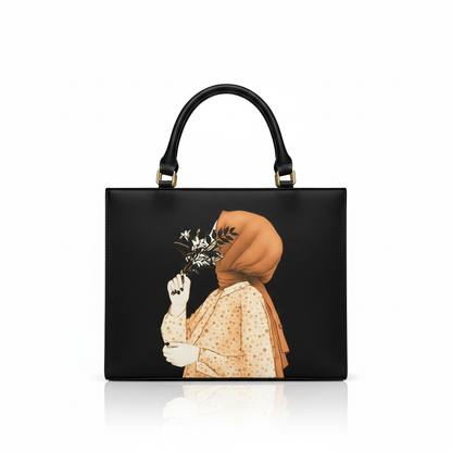 Hijab Girl Black Canvas Tote Bag (CR-053)