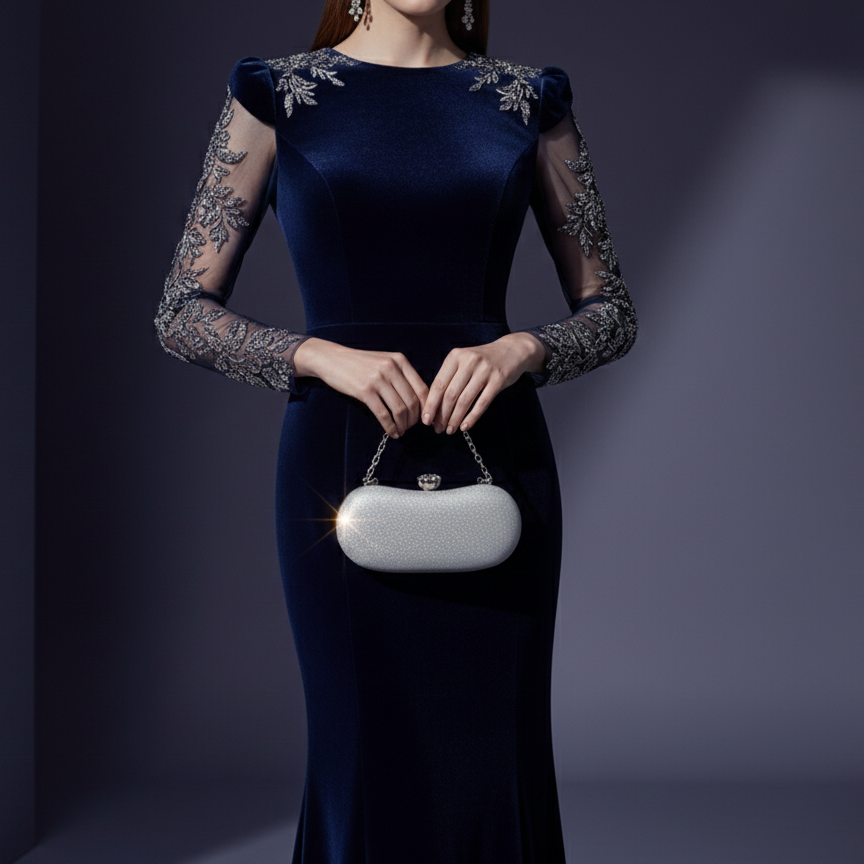 Luxury Glitter Oval Clutch (CR-037)