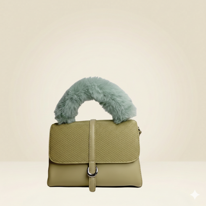 Modern Handbag Statement Fur-Handle Bag CR-137