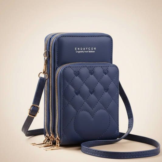 Quilted Zip Crossbody Wallet Bag (CR-072)
