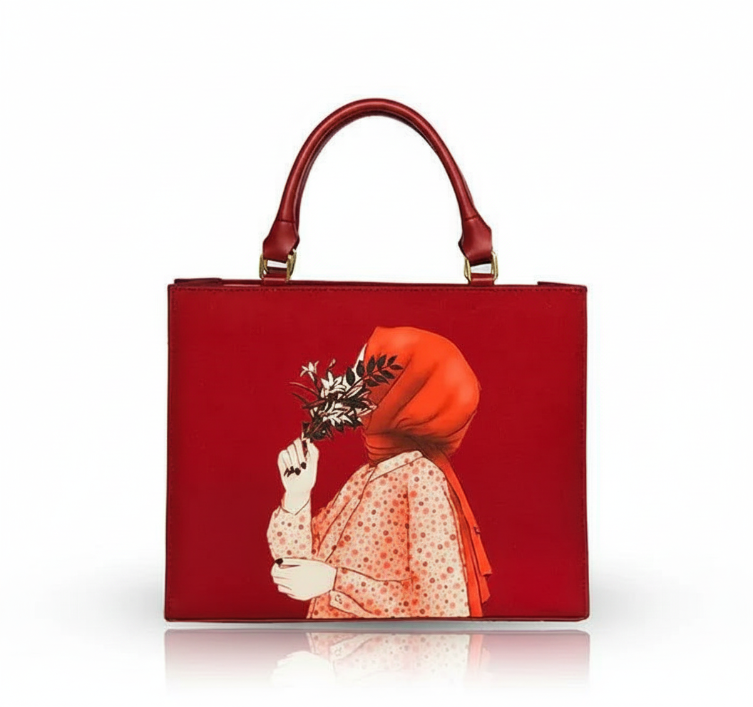 Hijab Girl Black Canvas Tote Bag (CR-053)