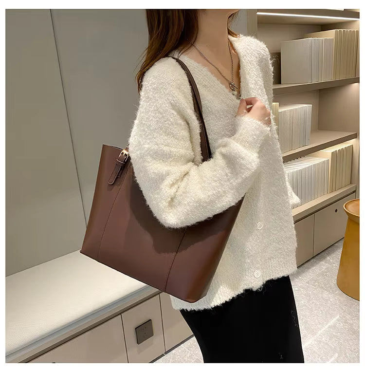Elegant Leather Tote Bag – Spacious Everyday Shoulder Handbag ZTS-CR-059