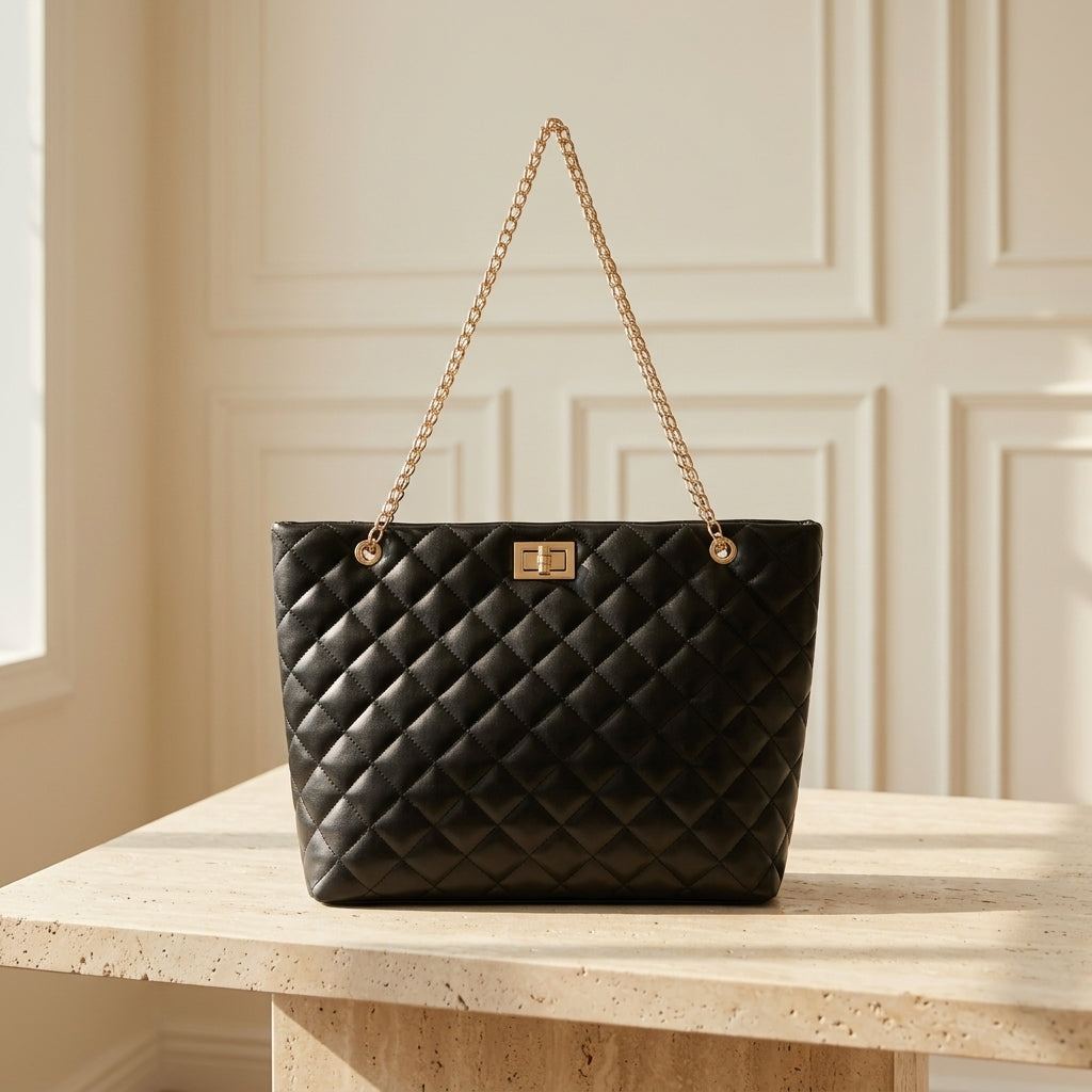 Elegant Quilted Chain Shoulder Bag  Premium Style CR-062
