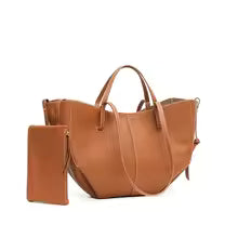 Classic Curved Tote Bag with Matching Wallet (CR-048)