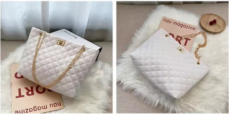 Elegant Quilted Chain Shoulder Bag – Premium Faux Leather (ZTS-CR-062)