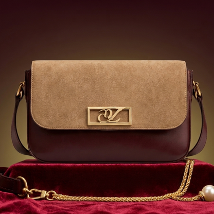 Crossbody Gold Chain, Metal Logo, Flap Closure CR-120