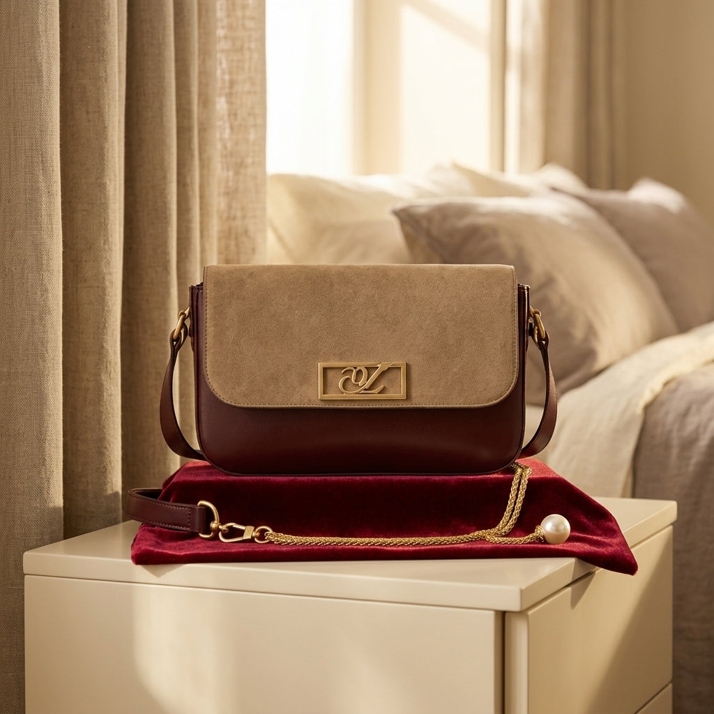 Crossbody Gold Chain, Metal Logo, Flap Closure CR-120