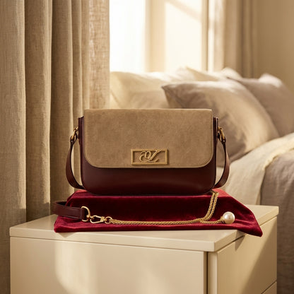 Crossbody Gold Chain, Metal Logo, Flap Closure CR-120