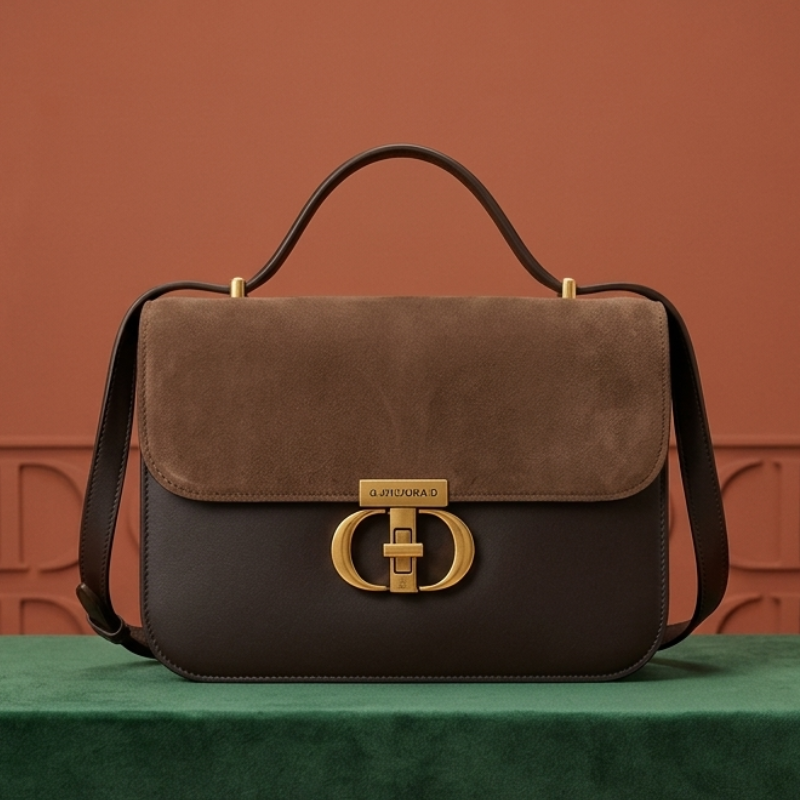 Luxury Suede Dual Tone Ladies Handbag CR-122