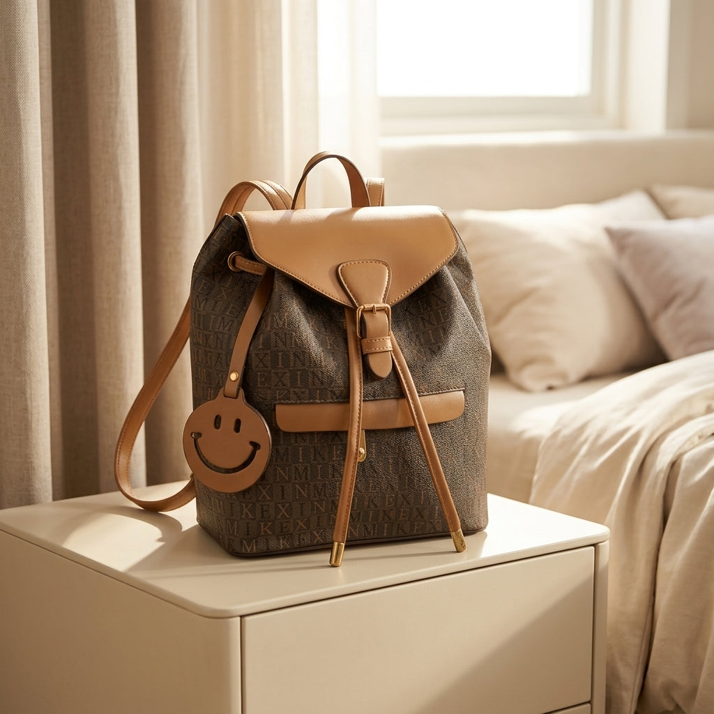 Multi Textured Ladies Tote Circular Monogram Bag CR-139