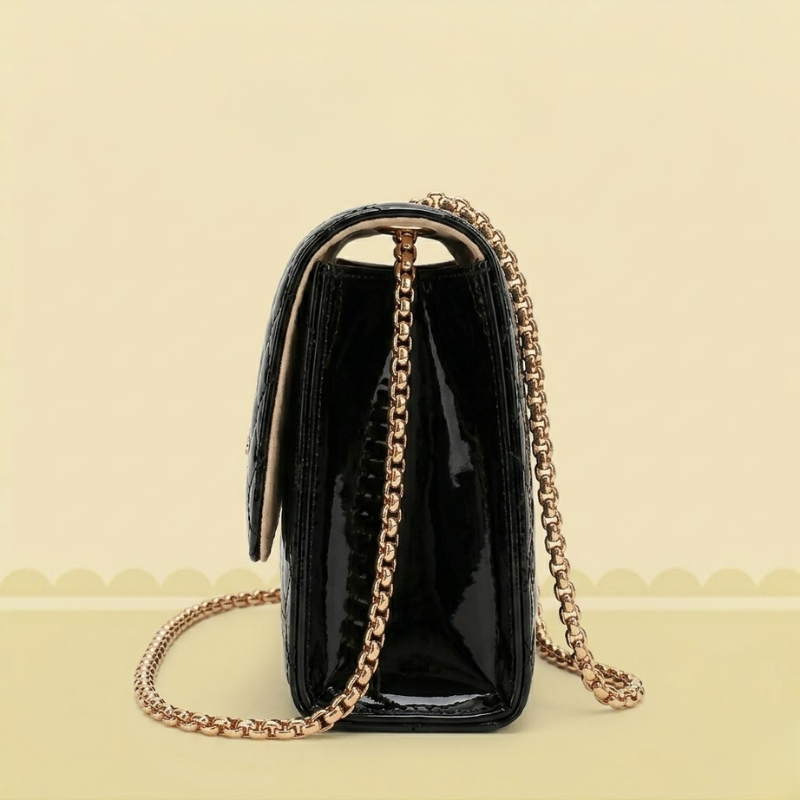Luxury Quilted Ladies Clutch Crystal Swan Emblem CR-157