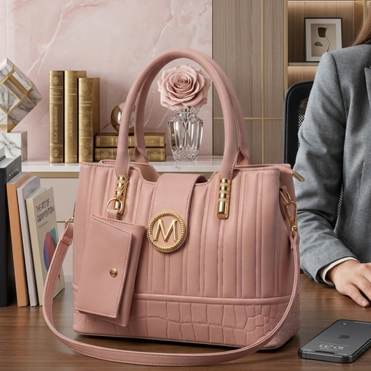 Premium Quilted Ladies Hand Bag With Pouch CR-141