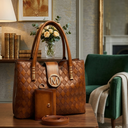 Luxury Quilted Ladies Tote Bag Matching Pouch CR-142