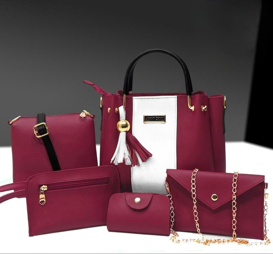 6-in-1 Fashion Handbag Combo – Trendy Design in Multiple Colors