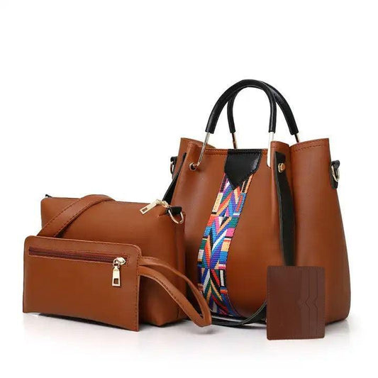 4-in-1 Tribal Accent Tan Handbag Set – Style. Space. Statement.