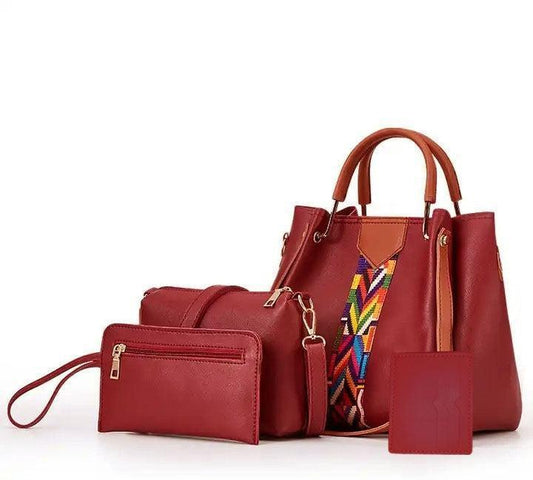 4-in-1 Ruby Red Handbag Set – Bold. Elegant. Empowering.