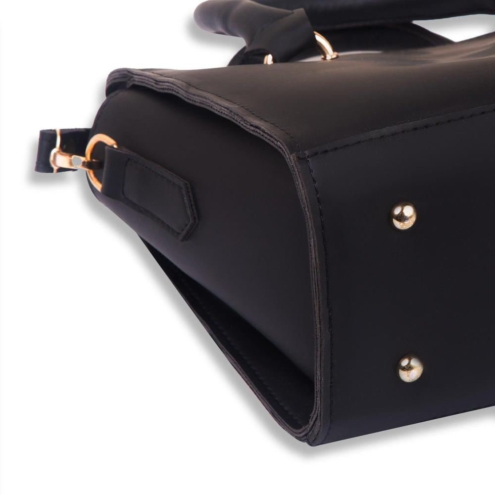 Classic Black Structured Tote Bag