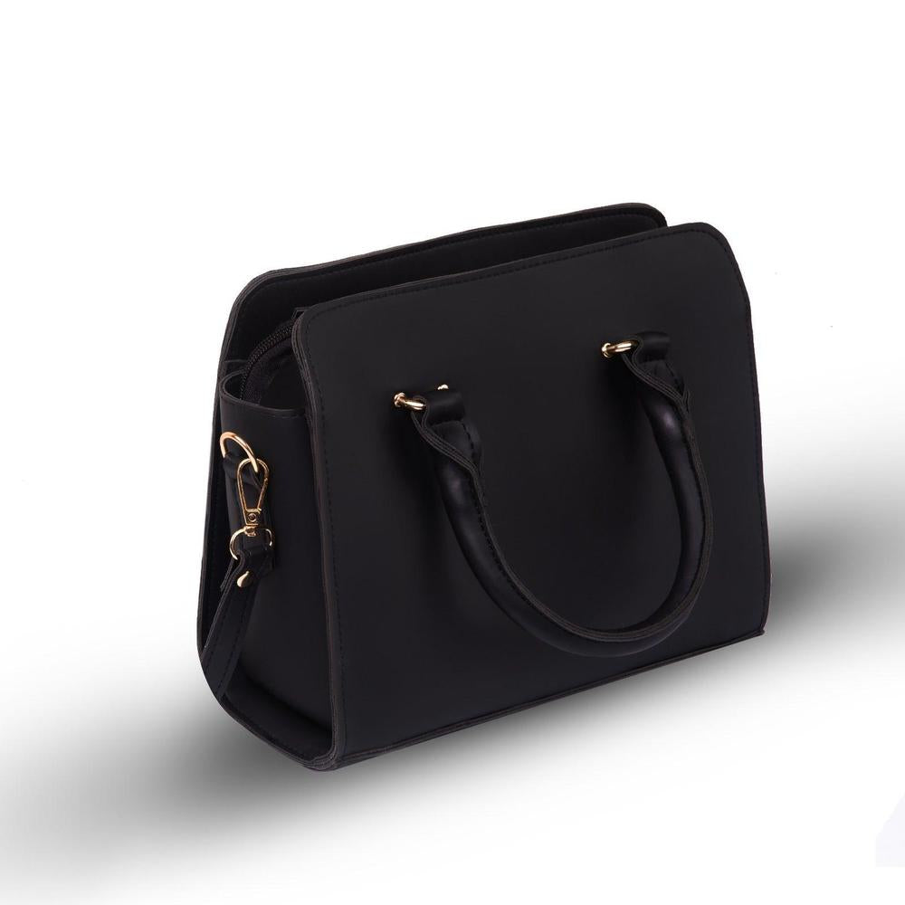 Classic Black Structured Tote Bag
