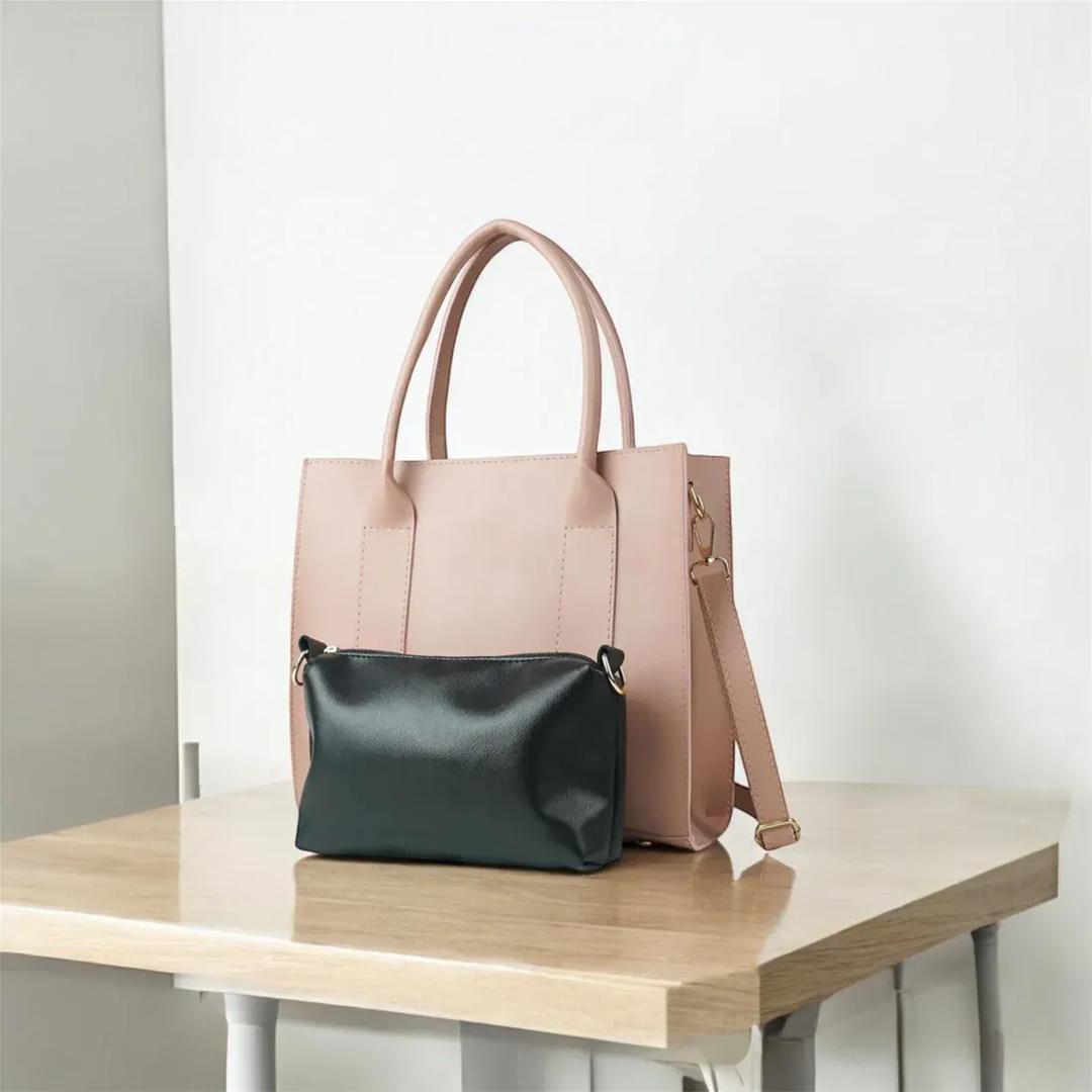 Classic Structured Tote with Detachable Pouch