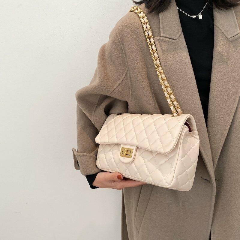 Caramel Quilted Chain Shoulder Bag – Sophisticated & Stylish (ZTS-CR-058)
