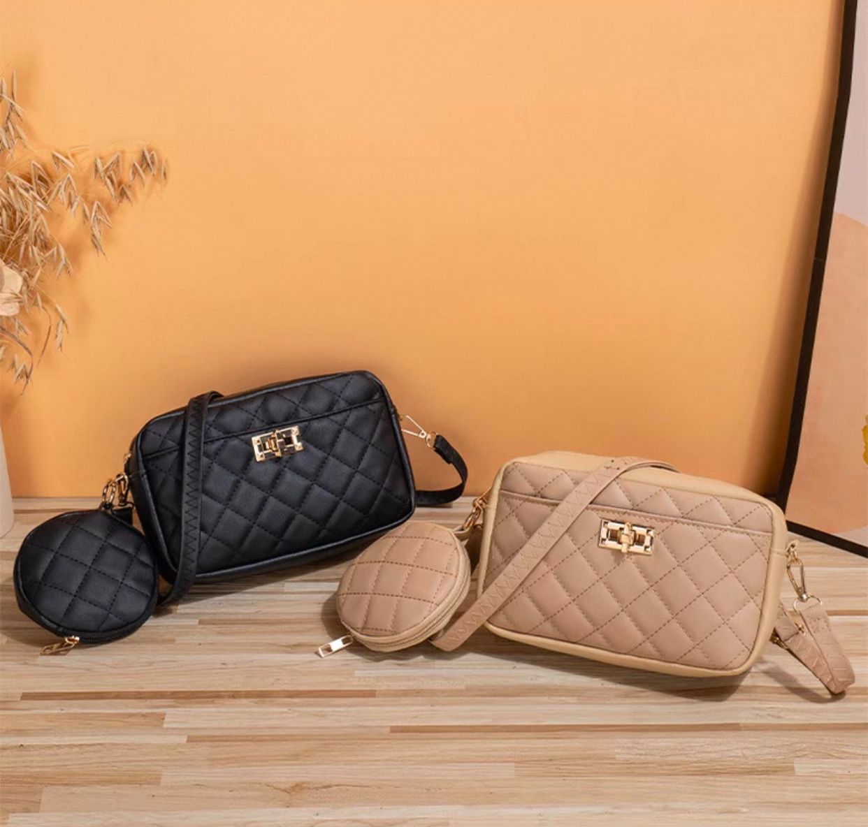Quilted Sling Bag with Mini Coin Pouch – Trendy & Functional