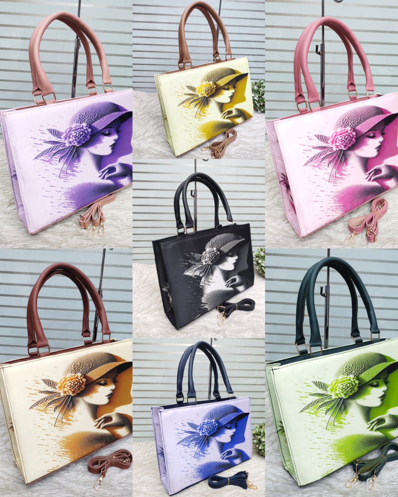 Vintage Muse Printed Handbag – Elegant Designer Tote