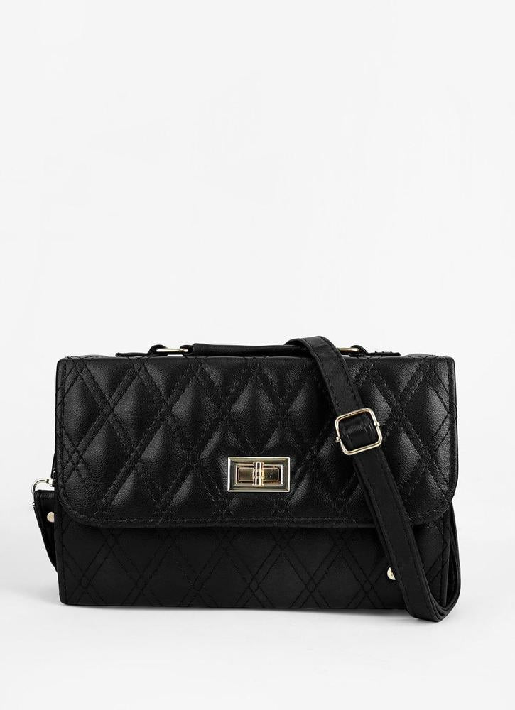 Classic Black Quilted Shoulder Bag