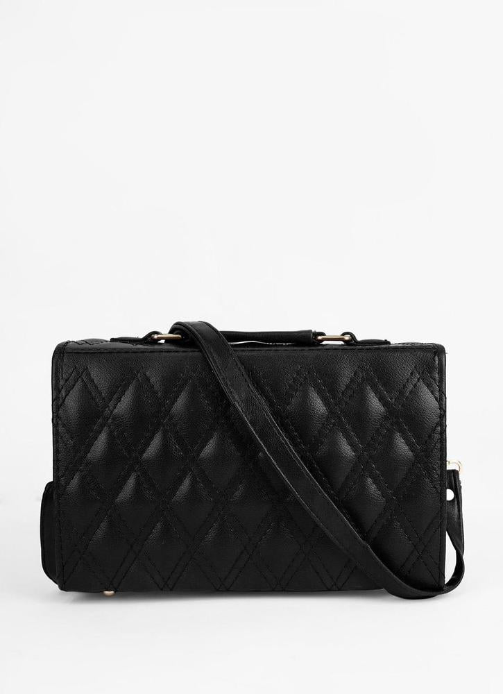 Classic Black Quilted Shoulder Bag