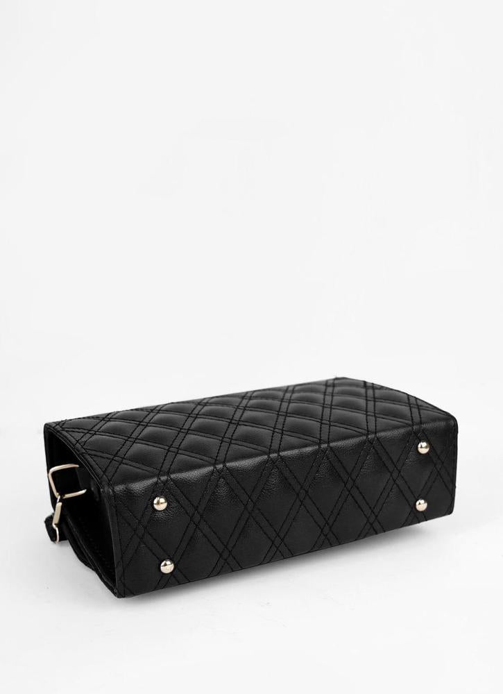 Classic Black Quilted Shoulder Bag