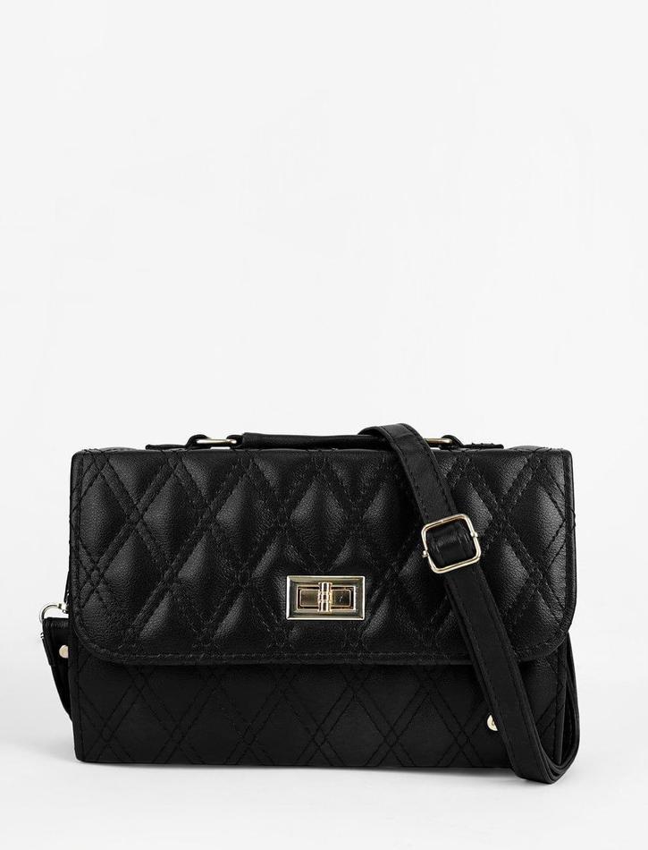 Classic Black Quilted Shoulder Bag