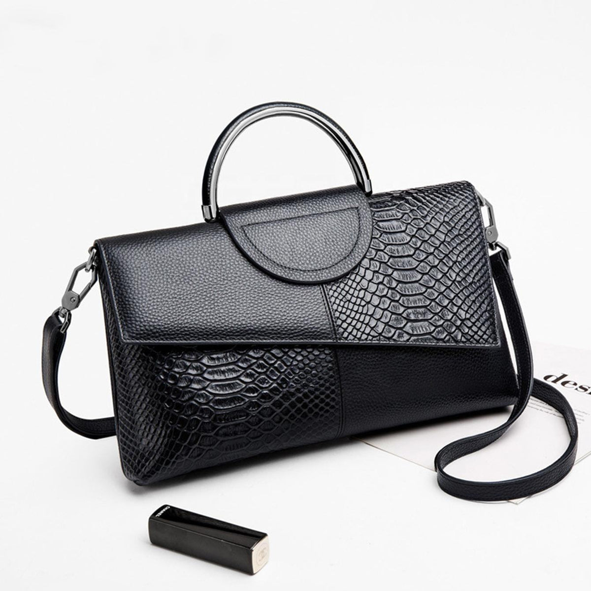 Crocodile Pattern Clutch Bag Elegant Crossbody Banquet Handbag CR-158