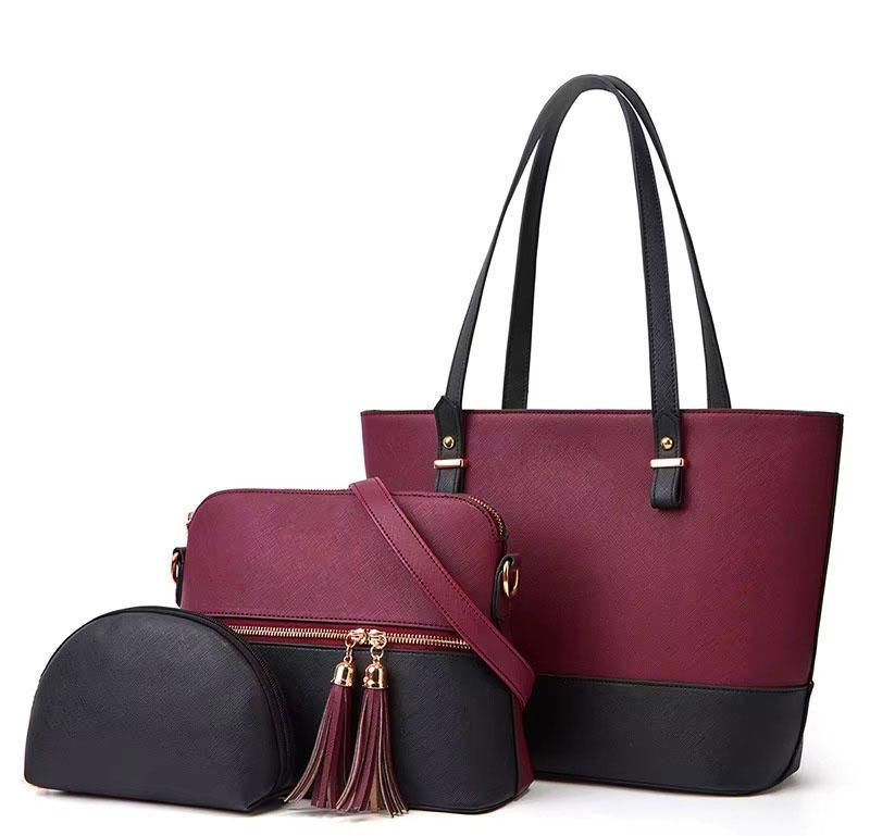 Classic Charm 3-in-1 Colorblock Handbag Set (ZTS CR 018)