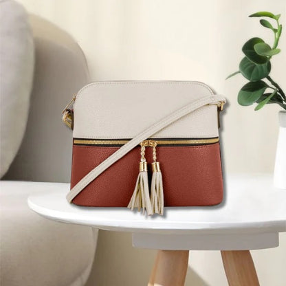 Two-Tone Tassel Crossbody Bag (CR-041 )