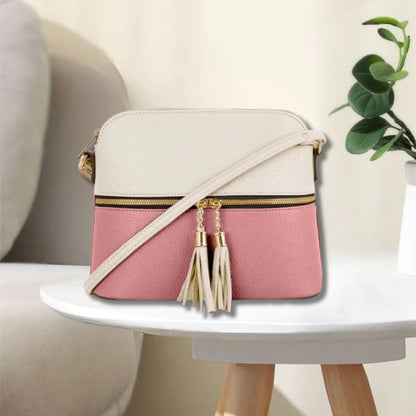 Two-Tone Tassel Crossbody Bag (CR-041 )