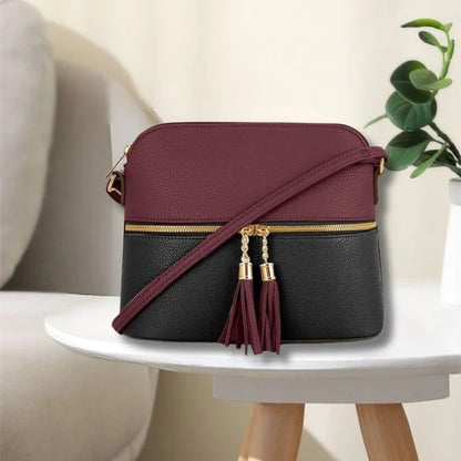 Two-Tone Tassel Crossbody Bag (CR-041 )