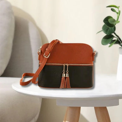 Two-Tone Tassel Crossbody Bag (CR-041 )