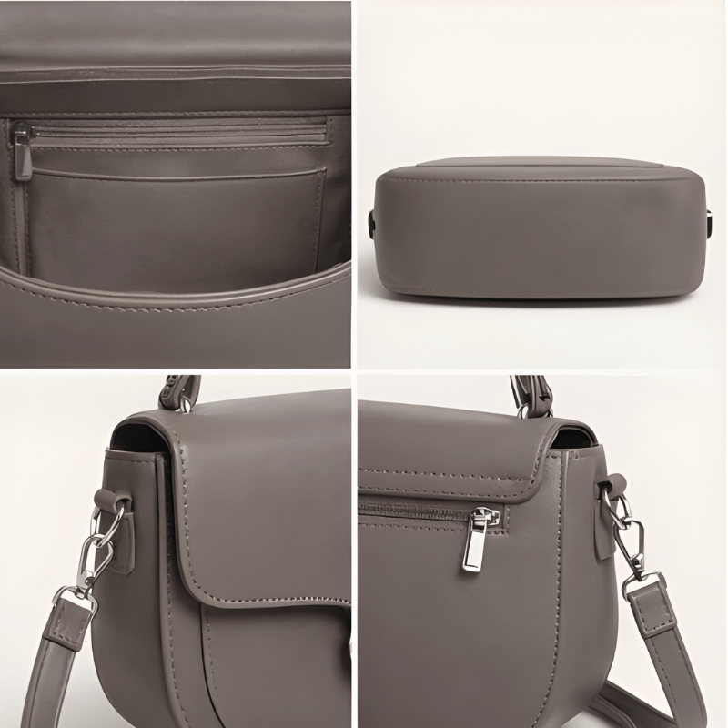 Premium Tan Saddle Handbag with Metallic Clasp – Elegant Ladies Bag CR-126