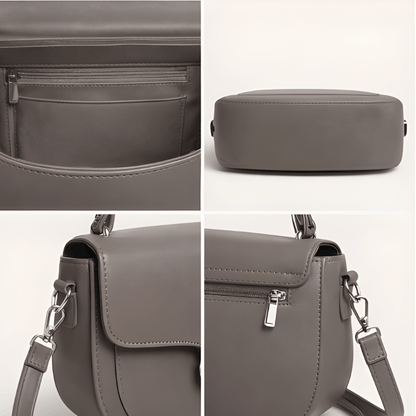 Premium Tan Saddle Handbag with Metallic Clasp – Elegant Ladies Bag CR-126