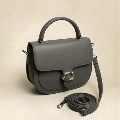 Premium Tan Saddle Handbag with Metallic Clasp – Elegant Ladies Bag CR-126