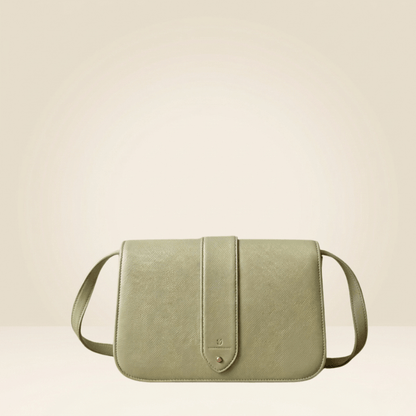 Classic Tan  PU Leather Crossbody Bag with Metallic Lock CR_097