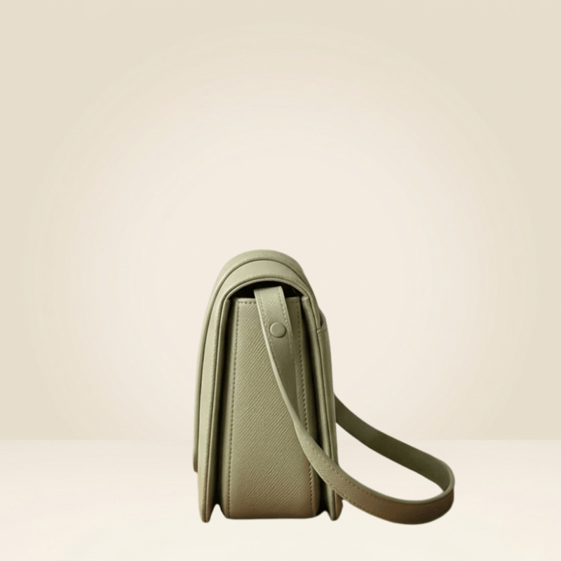Classic Tan  PU Leather Crossbody Bag with Metallic Lock CR_097
